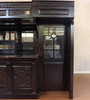 10ft Dark Mahogany Victorian Walk-In  Pub Bar w/ Stained Glass Panels