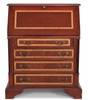 Cherry Inlaid Slant-Lid Office Bureau Chest