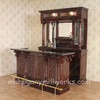 7ft Mahogany English Carved Home Pub Bar w/ Granite Top
