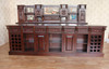 11ft  Dark Mahogany Walk-in Canopy Pub Bar w/ Stained Glass