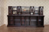 11ft  Dark Mahogany Walk-in Canopy Pub Bar w/ Stained Glass