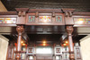 11ft  Dark Mahogany Walk-in Canopy Pub Bar w/ Stained Glass