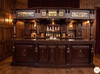 11ft  Dark Mahogany Walk-in Canopy Pub Bar w/ Stained Glass
