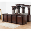 12ft Mahogany English Pub Bar w/ Marble Bartender Working Area