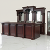 12ft Mahogany English Pub Bar w/ Marble Bartender Working Area