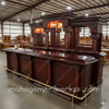 12ft Mahogany Traditional English Pub Bar w Brass Rails