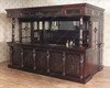 10ft Lion Carved Canopy Pub Bar w/ Stained Glass