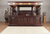 10ft Mahogany Lion Carved Canopy Pub Bar w/ Stained Glass