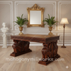 Mahogany Carved Statue Desk