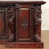 7ft Burl Inlay Neoclassical Empire Revival Lion Carved Executive Desk