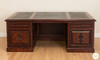 7ft Burl Inlay Neoclassical Empire Revival Lion Carved Executive Desk