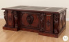 7ft Burl Inlay Neoclassical Empire Revival Lion Carved Executive Desk