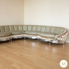 8.5ft Victorian Leather Sectional Corner Sofa Couch