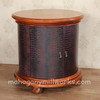 Embossed Genuine Leather w/ Croc Pattern Nightstand Bedside Table