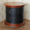 Embossed Genuine Leather w/ Croc Pattern Nightstand Bedside Table
