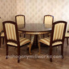 5pc French Empire Inlay Dining Table Set w/ Four Chairs