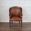 Genuine Leather Office Conference Club Chair on Castors