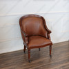 Genuine Leather Office Conference Club Chair on Castors