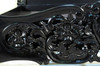 Glossy Black French Rococo Carved Panel Bed