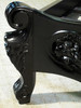 Glossy Black French Rococo Carved Panel Bed