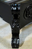 Glossy Black French Rococo Carved Panel Bed