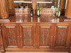 16ft Light Carved Mahogany Marble Top Pub Bar