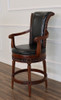 Genuine Leather Upholstered Swivel Bar Height Barstool w/ Arms (Poznan)