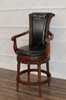 Genuine Leather Upholstered Swivel Bar Height Barstool w/ Arms (Poznan)