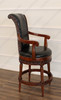 Genuine Leather Upholstered Swivel Bar Height Barstool w/ Arms (Poznan)