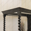 Black Distressed XL Twin Canopy Four Post Bed