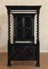 Custom Mahogany Black Distressed XL Twin Canopy Four Post Bed