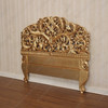 Antiqued Gold Leaf Rococo Queen Headboard