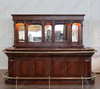 9ft Mahogany Pub Bar Set w/ Brass Hand & Foot Rails
