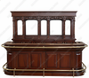 9ft Mahogany Pub Bar Set w/ Brass Hand & Foot Rails