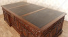 9ft Mahogany President's Resolute Office Desk w/ Genuine Leather Top