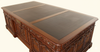 9ft Mahogany President's Resolute Office Desk w/ Genuine Leather Top