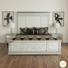 Modern Mirrored Panel Bed w/ Tall Headboard
