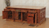 7ft Mahogany Presidential Resolute Desk w/ Mappa Burl Inlay Wood Top - 2-Tone