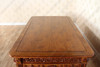 7ft Intricately Carved Resolute Desk w/ Mappa Burl Inlay Wood Top (2-Tone)