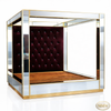 Glamorous gold and velvet mirrored canopy bed