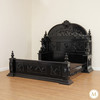 Black Gothic Heavily Ornate Bed w/ Customized Carvings