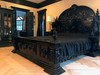 Black Gothic Heavily Ornate Bed w/ Customized Carvings