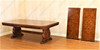 12ft Victorian Gothic Pedestal Dining or Conference Table w/ Marquetry Inlay