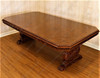 12ft Victorian Gothic Pedestal Dining or Conference Table w/ Marquetry Inlay