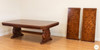 12ft Victorian Gothic Pedestal Dining or Conference Table w/ Marquetry Inlay