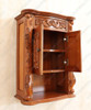 Custom mahogany over-the-toilet bathroom cabinet