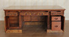 7ft Mahogany Resolute Desk w/ Mappa Burl Inlay Top - 2-Tone