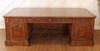 8ft Custom Oval Office Resolute Desk w/ Mappa Burl Inlay Wood Top