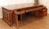 8ft Custom Oval Office Resolute Desk w/ Mappa Burl Inlay Wood Top