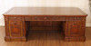 8ft Oval Office Resolute Desk w/ Mappa Burl Inlay Wood Top